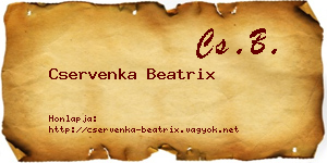 Cservenka Beatrix névjegykártya