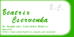 beatrix cservenka business card